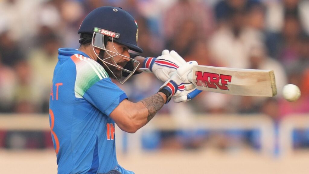 South Africa's Matthew Breetzke plays a shot during the first One Day International match between India and South Africa in Ranchi, India, Sunday, Nov. 30, 2025