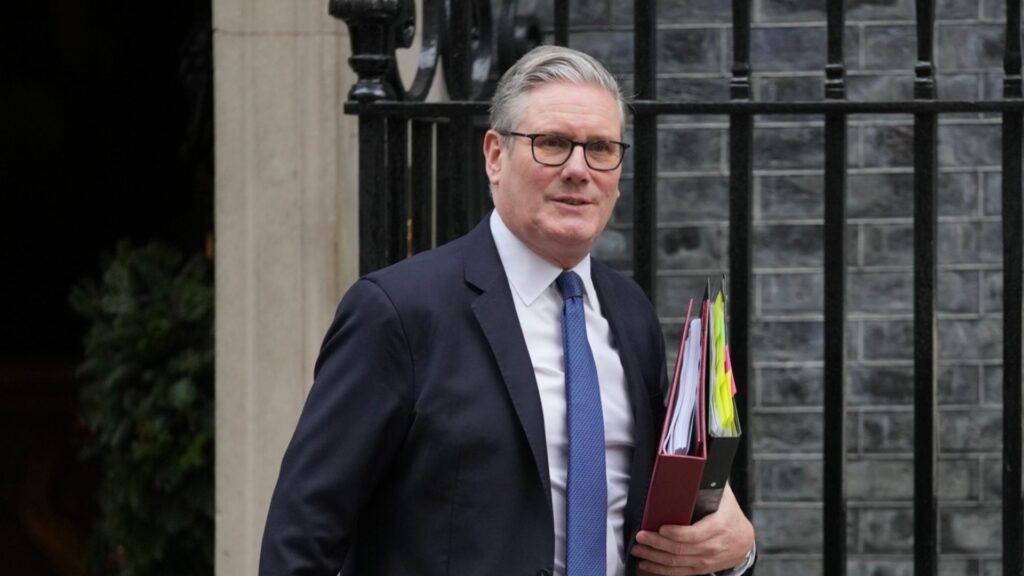 Britain's Prime Minister Keir Starmer leaves 10 Downing Street to attend the weekly Prime Ministers' Questions session in parliament in London, Wednesday, Dec. 10, 2025.