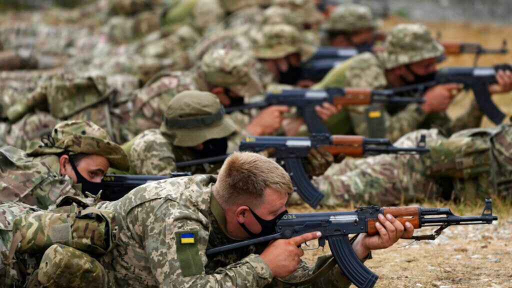Britain scraps Kenya military exercise over licence dispute Ukrainian volunteer military recruits take part in an urban battle exercise whilst being trained by British Armed Forces at a military base in Southern England, Monday, Aug. 15, 2022.