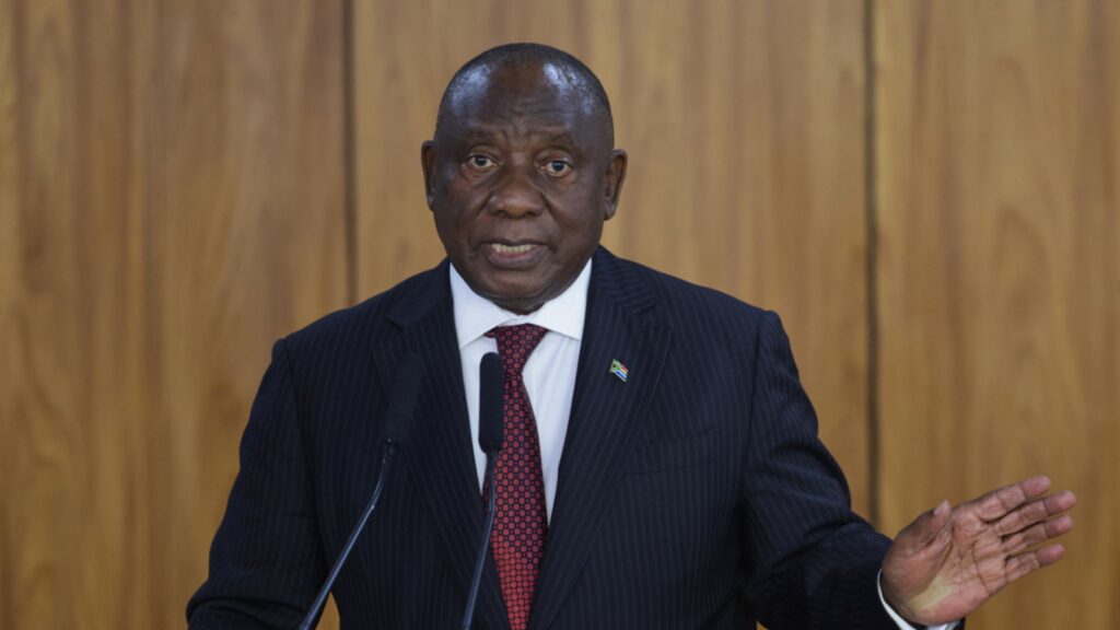 South African court halts Ramaphosa impeachment FILE - South Africa's President Cyril Ramaphosa speaks with journalists after meeting with Brazilian President Luiz Inacio Lula da Silva at Planalto Palace in Brasilia, Brazil, on, March 9, 2026.