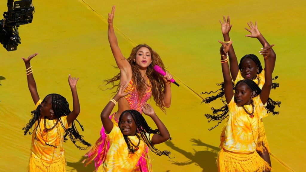 World Cup halftime show gives Madonna, Justin Bieber, BTS and Shakira major streaming boost Shakira performs at halftime of the World Cup final soccer match between Spain and Argentina in East Rutherford, N.J., near New York, Sunday, July 19, 2026